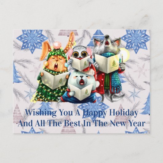 新年を迎えて楽しいクリスマスを迎えなさい ポストカード (正面)