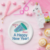 新年を迎えるために大声で叫ぶ ペーパープレート (パーティー)