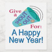 新年を迎えるために大声で叫ぶ ワインラベル (シングルラベル)