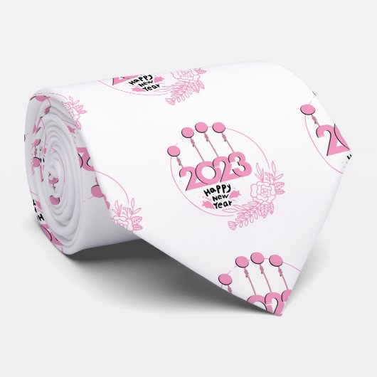 新年を迎えるアートワークのネックタイ ネクタイ (ロール)