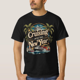 新年を迎えるクルーズ船グラフィック Tシャツ