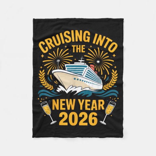 新年を迎えるクルーズ 2026 海の愛好者 慶祝 フリースブランケット (正面)