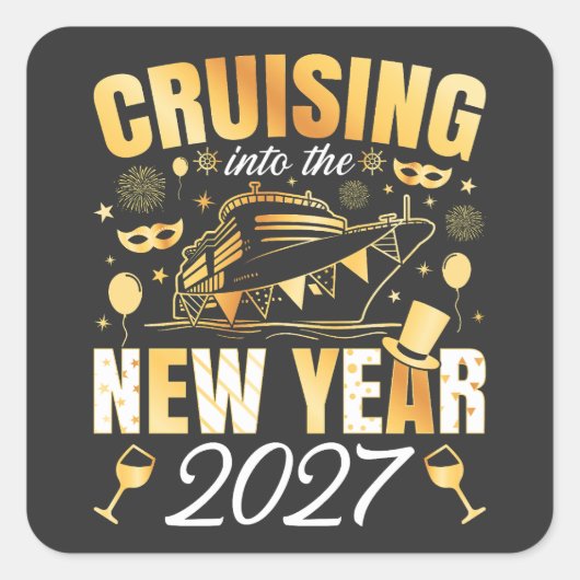 新年を迎えるクルーズ 2027 スクエアシール (正面)