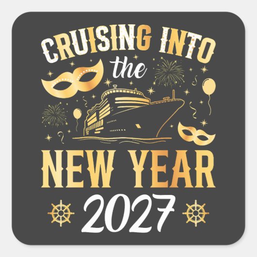 新年を迎えるクルーズ 2027 スクエアシール (正面)