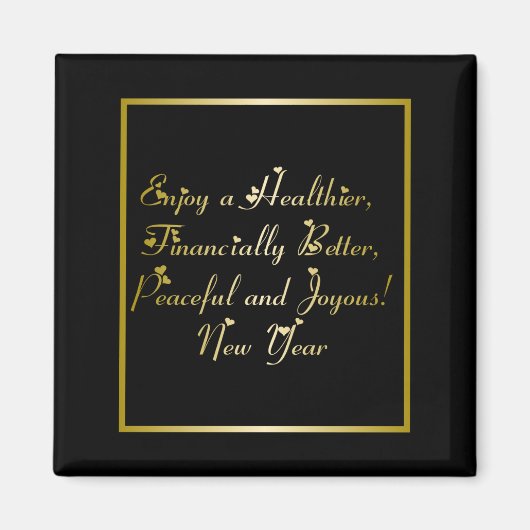 新年を迎えるハート マグネット (正面)