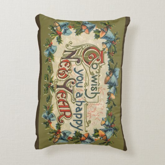 新年を迎えるヴィンテージ アクセントクッション (裏面(縦))