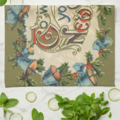 新年を迎えるヴィンテージ キッチンタオル (折り畳み)