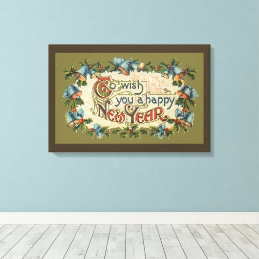 新年を迎えるヴィンテージ キャンバスプリント (インサイチュ (ウッドフロア))