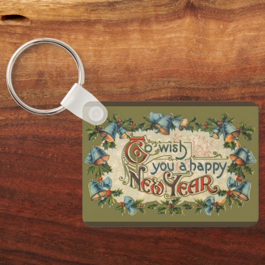 新年を迎えるヴィンテージ キーホルダー (裏面)