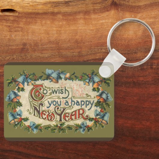 新年を迎えるヴィンテージ キーホルダー (正面)