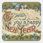 新年を迎えるヴィンテージ スクエアシール (正面)