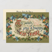 新年を迎えるヴィンテージ 招待状 (正面/裏面)