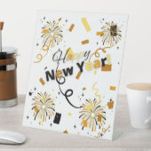 新年を迎える台座の看板 台座サイン (インサイチュ)