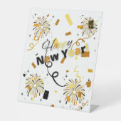 新年を迎える台座の看板 台座サイン (正面)