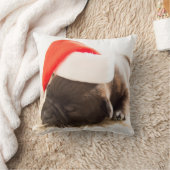 新年を迎える帽子をかぶった犬 クッション (ブランケット)