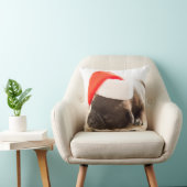 新年を迎える帽子をかぶった犬 クッション (椅子)