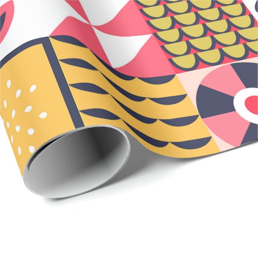 新年を迎える幾何学模様はっきりした ラッピングペーパー (ロールコーナー)