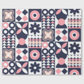 新年を迎える幾何学模様はっきりした ラッピングペーパー (フラット)