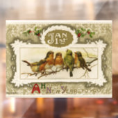 新年を迎える鳥の窓が閉まる ウィンドウサイン (シート2)