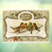 新年を迎える鳥の窓が閉まる ウィンドウサイン (シート3)