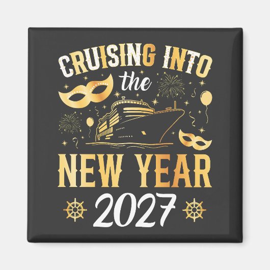 新年を迎える2027スクエア マグネット (正面)