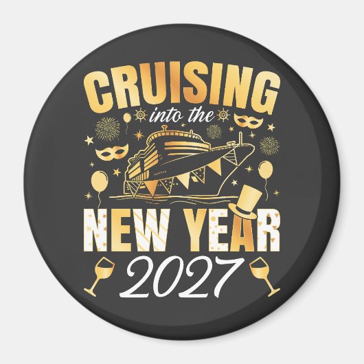 新年を迎える2027年のサークル マグネット (正面)