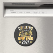 新年を迎える2027年の円形デザイン マグネット (インサイチュ (食洗機))