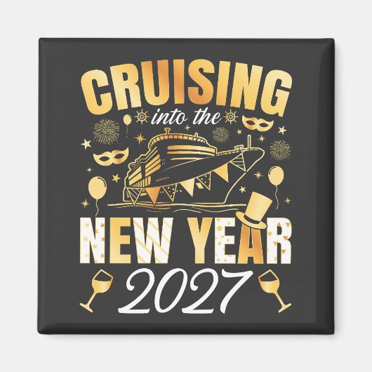 新年を迎える2027 スクエア マグネット (正面)