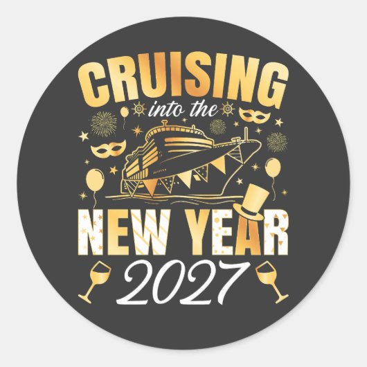 新年を迎える2027 ラウンドシール (正面)