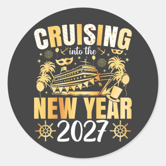 新年を迎える2027 ラウンドシール (正面)