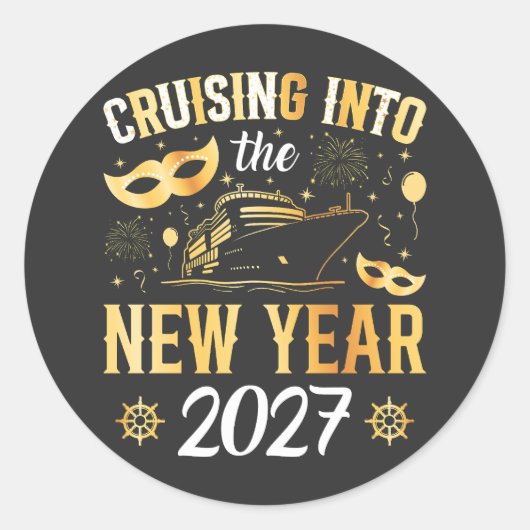 新年を迎える2027 ラウンドシール (正面)