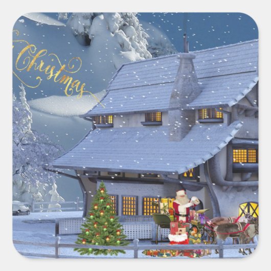 新年を迎える スクエアシール (正面)