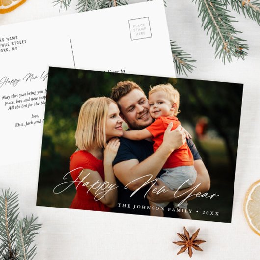 新年を迎える | スタイリッシュグリーティングカード ポストカード