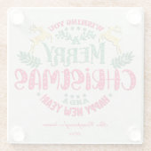 新年を迎え、クリスマスをお祝い ガラスコースター (裏面)