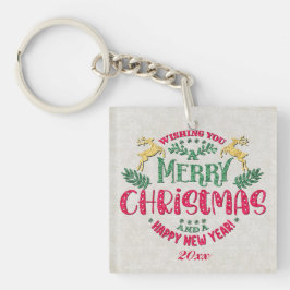 新年を迎え、クリスマスをお祝い キーホルダー