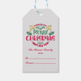新年を迎え、クリスマスをお祝い ギフトタグ