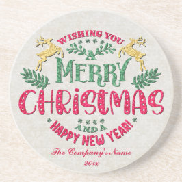 新年を迎え、クリスマスをお祝い コースター