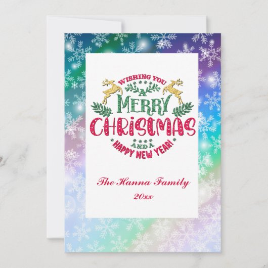 新年を迎え、クリスマスをお祝い シーズンカード (正面)