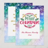 新年を迎え、クリスマスをお祝い シーズンカード (正面/裏面)