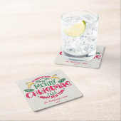 新年を迎え、クリスマスをお祝い スクエアペーパーコースター (インサイチュ)