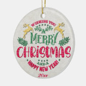 新年を迎え、クリスマスをお祝い セラミックオーナメント (左)