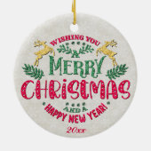 新年を迎え、クリスマスをお祝い セラミックオーナメント (裏面)