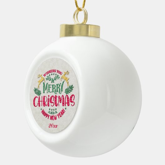 新年を迎え、クリスマスをお祝い セラミックボールオーナメント (右)