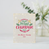 新年を迎え、クリスマスをお祝い ポストカード (スタンド正面)
