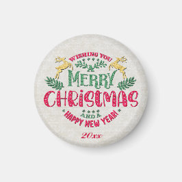 新年を迎え、クリスマスをお祝い マグネット