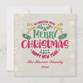 新年を迎え、クリスマスをお祝い 招待状