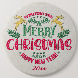 新年を迎え、クリスマスをお祝い 缶バッジ