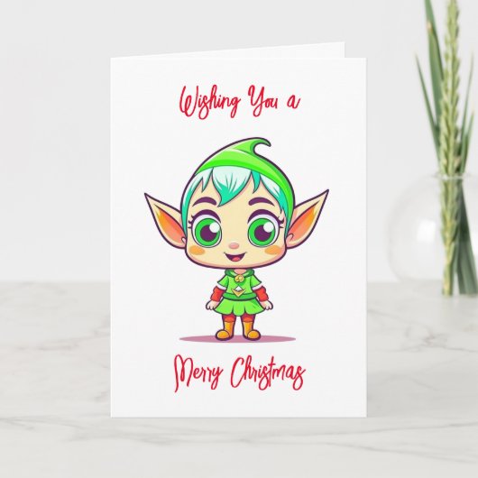 新年を迎え、クリスマスを迎えて新年を迎えたい カード (正面)