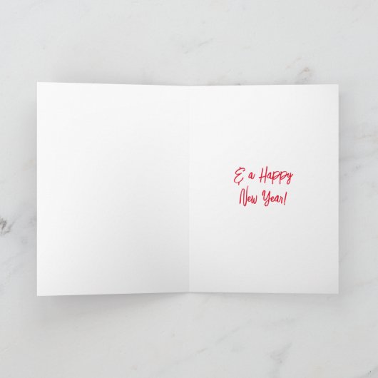 新年を迎え、クリスマスを迎えて新年を迎えたい カード (内部)