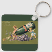 新年を迎え、シャンパンとヴィンテージ天使 キーホルダー (裏面)